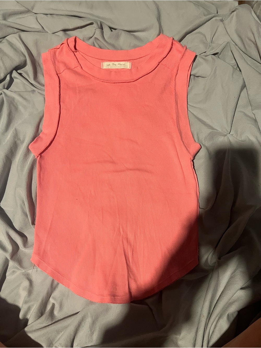 Free People X We the Free Kate Ribbed Tank Top Pink Size Medium New